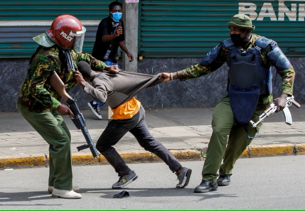 Ruto, Police, protesters