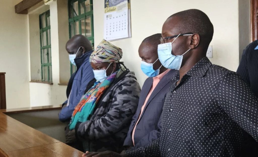 Four of the nine senior Nyamira County staff were hauled to court Wednesday for abuse of office charges.