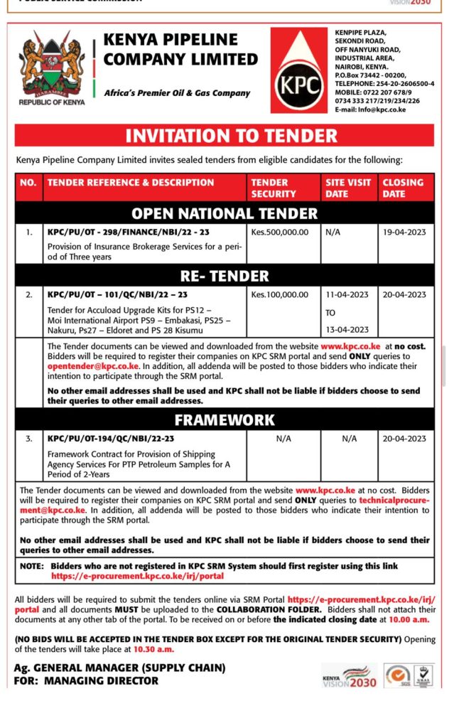 Invitation to tender advert