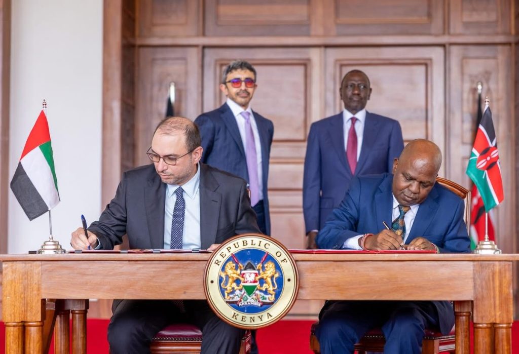 President William Ruto and His Highness Sheikh Abdullah Bin Zayed Al Nahyan, the UAE Deputy Prime Minister and Minister of Foreign Affairs of the UAE at State House Nairobi