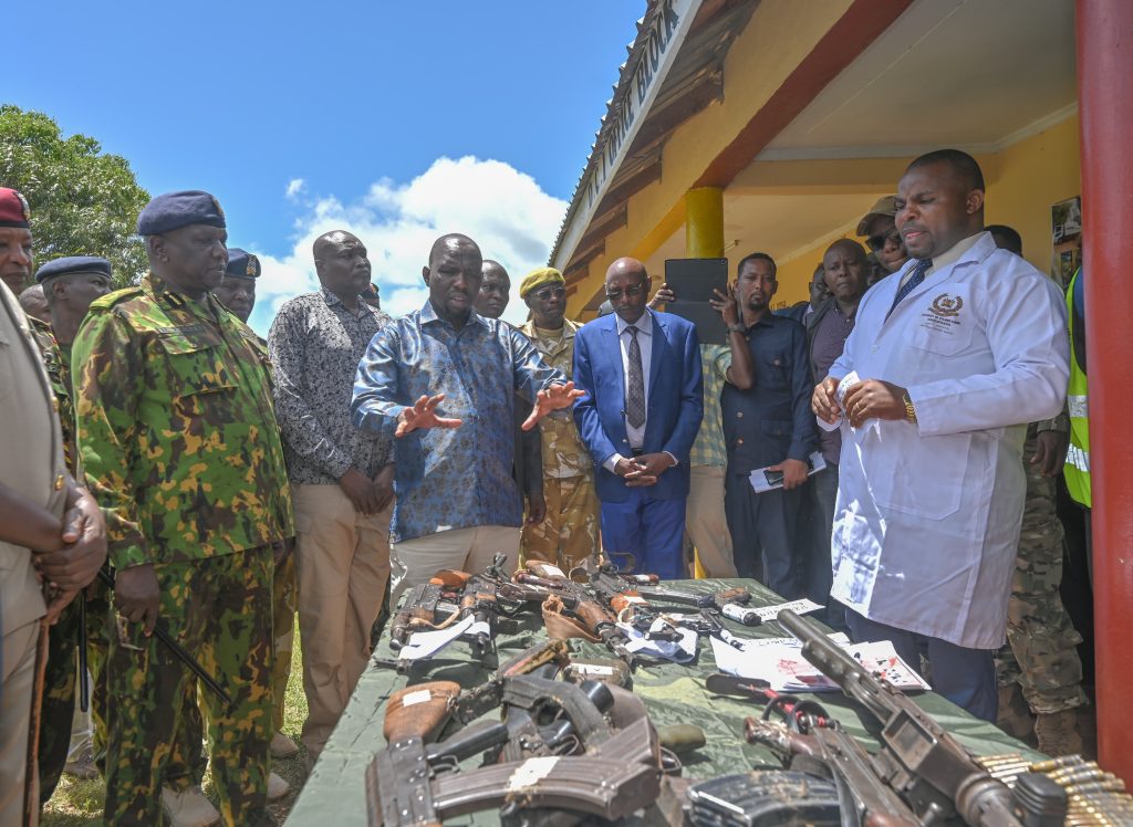 Interior Cabinet Secretary Kipchumba Murkomen with operation Jangile officers