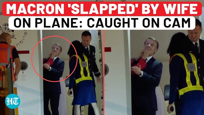 French President Macron Pushed in Face by Wife Brigitte in Viral Moment Caught on Video French President Macron Pushed in Face by Wife Brigitte in Viral Moment Caught on Video