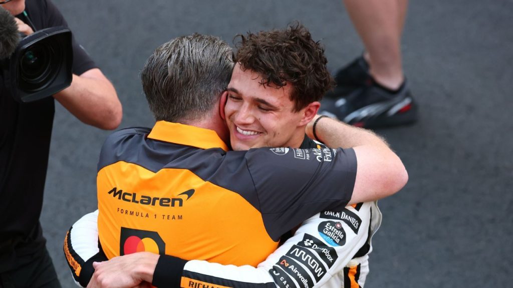 Lando Norris holds off Charles Leclerc to win; closes championship gap