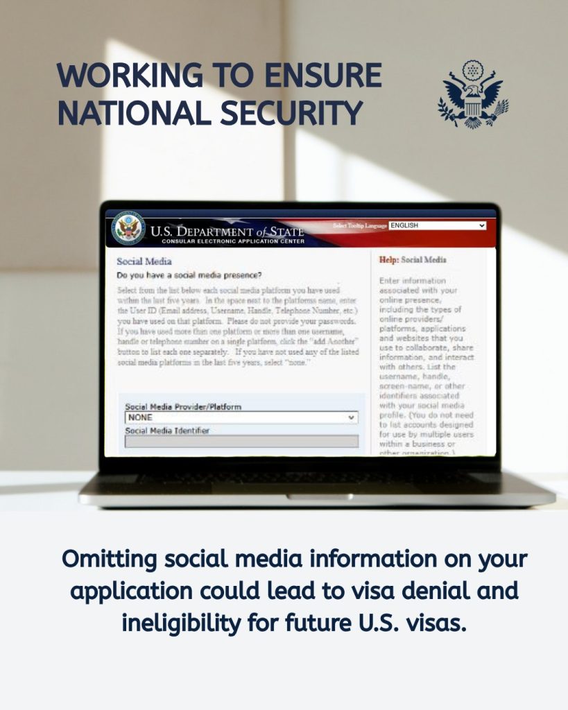 Applicants for US Visa must now disclose all social media accounts