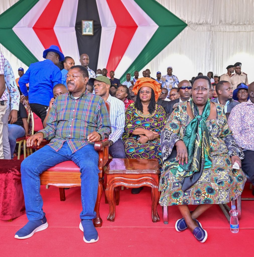 National Assembly Speaker Moses Wetang’ula addresses the public at Midika Sports Ground in Kisumu County, condemning remarks by former Deputy President Rigathi Gachagua on diaspora remittances, calling them 'clueless and economically reckless'