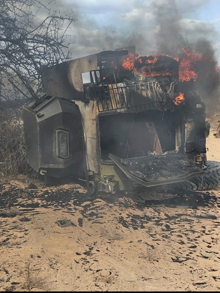 Eight cops injured in IED attack in Garissa A damaged police Mine-Resistant Ambush Protected (MRAP) vehicle sits at the scene along Banabs-Yumbis Road in Hagadera, Garissa County, after running over an Improvised Explosive Device (IED) on August 5, 2025