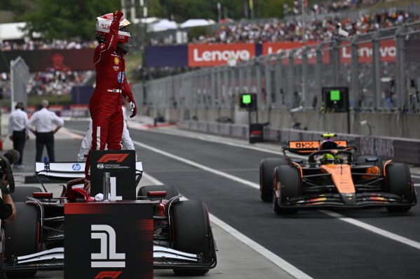 Charles Leclerc beats both McLarens to claim shock pole in Hungary Charles Leclerc beats both McLarens to claim shock pole in Hungary