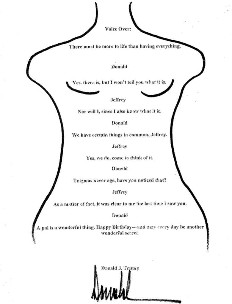 What's in the book of birthday messages to Epstein