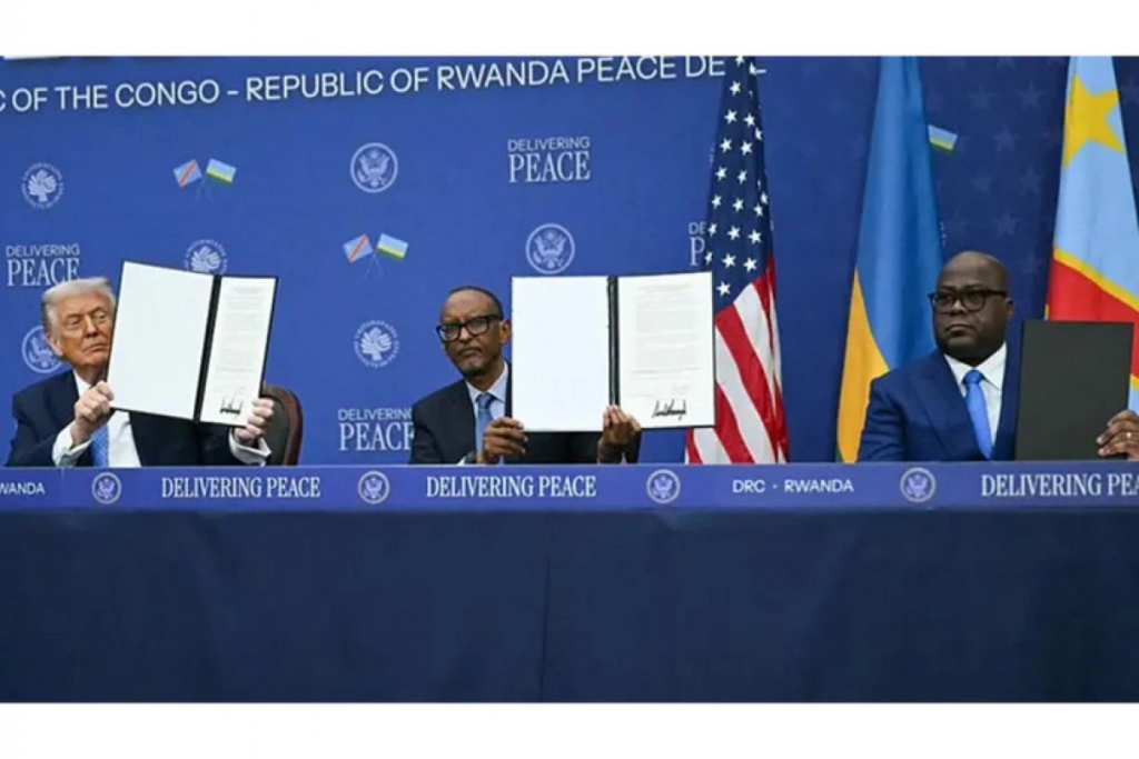 Trump hosts signing of peace deal between leaders of DR Congo and Rwanda