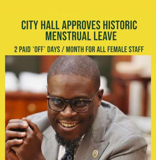 City Hall approves two paid monthly menstrual health days for female staff