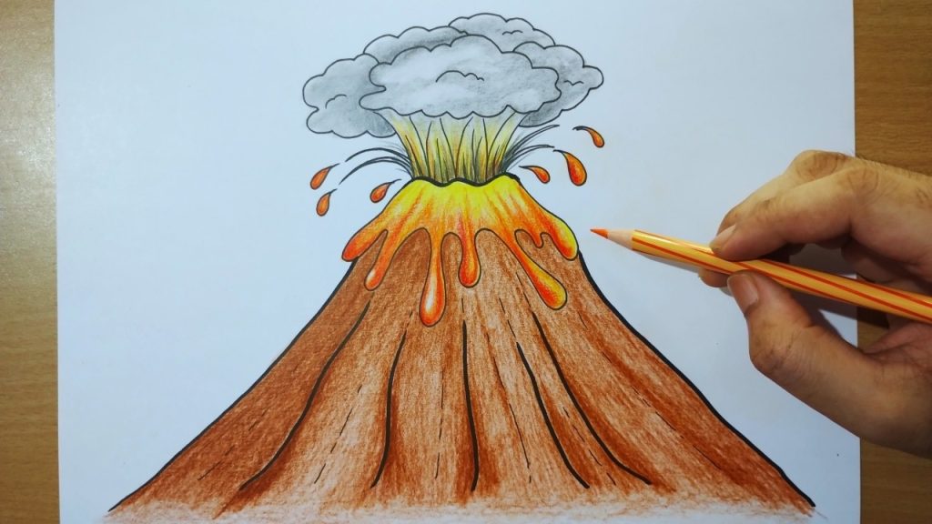 How To Draw A Volcano