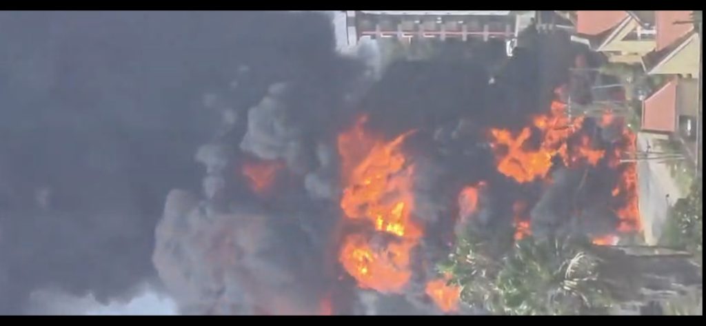 Fuel tanker catches fire after an accident along Southern bypass