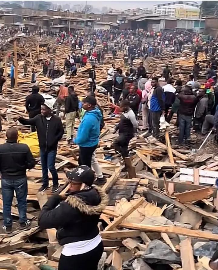 Anger as section of Gikomba Market is demolished for construction