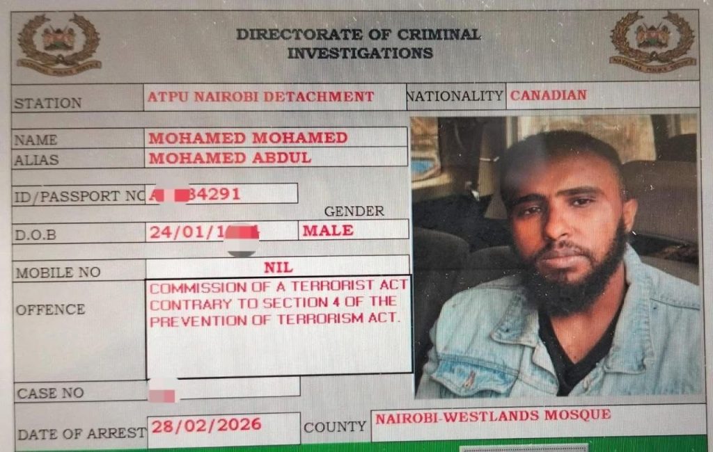 Canadian charged with terrorism after mosque attack in Westlands, Nairobi