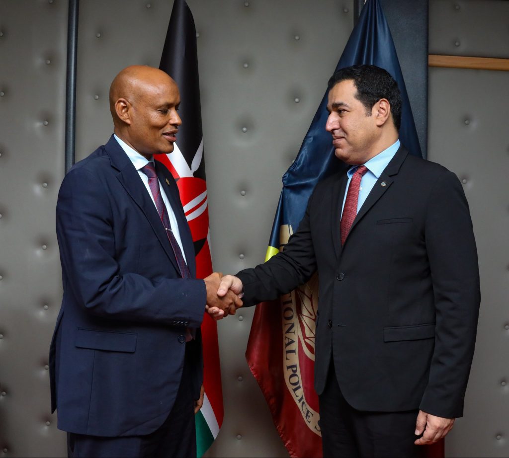 Strengthening global cooperation in the fight against transnational crime: Director of Criminal Investigations Mohamed Amin hosts INTERPOL’s Director of Global Outreach and Regional Support Abdulaziz Obaidalla for high-level talks at DCI Headquarters, Nairobi.
