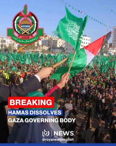 Hamas has dissolved its governing body in Gaza, ending 20 years of rule there Hamas has dissolved its governing body in Gaza, ending 20 years of rule there