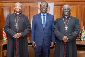 Mudavadi backs government-church partnership ahead of regional Catholic Assembly Prime Cabinet Secretary and Cabinet Secretary for Foreign and Diaspora Affairs Musalia Mudavadi, Archbishop Philip Anyolo of the Archdiocese of Nairobi and Archbishop Anthony Muheria of the Archdiocese of Nyeri
