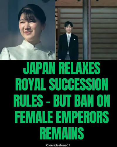 Japan relaxes royal succession rules – but ban on female emperors remains Japan relaxes royal succession rules - but ban on female emperors remains
