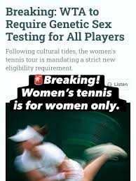 Players will need sex test to play on WTA Tour Players will need sex test to play on WTA Tour