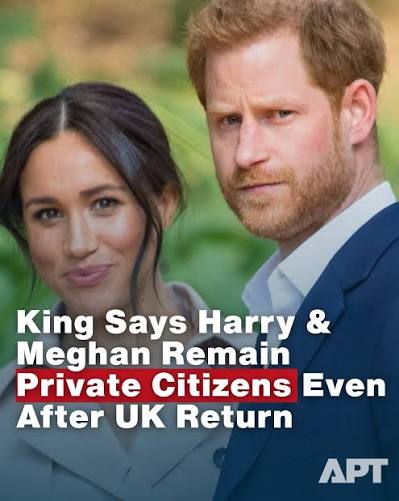 King makes clear Harry and Meghan remain non-working royals King makes clear Harry and Meghan remain non-working royals