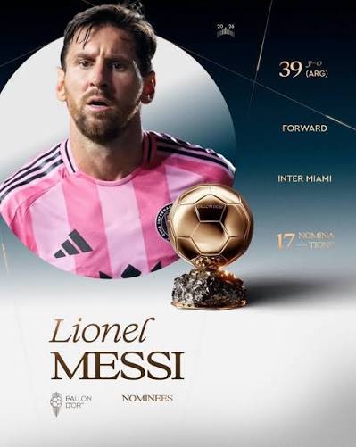 Lionel Messi Nominated for Ballon d’Or 2026 Lionel Messi Nominated for Ballon d'Or 2026