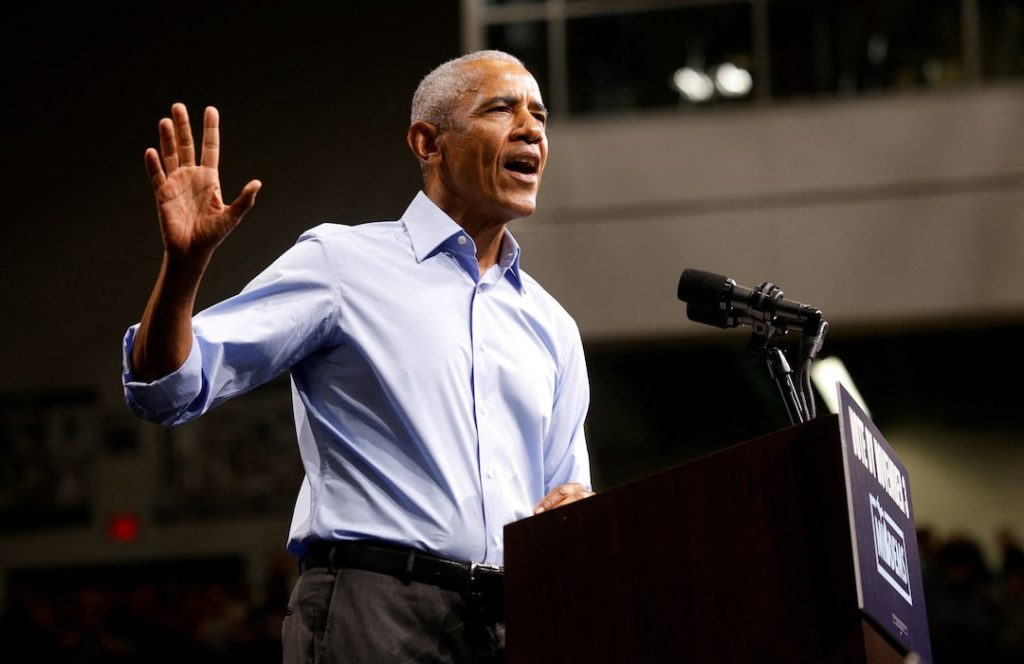 Obama attacks Trump as he campaigns for Democrats ahead of midterm elections